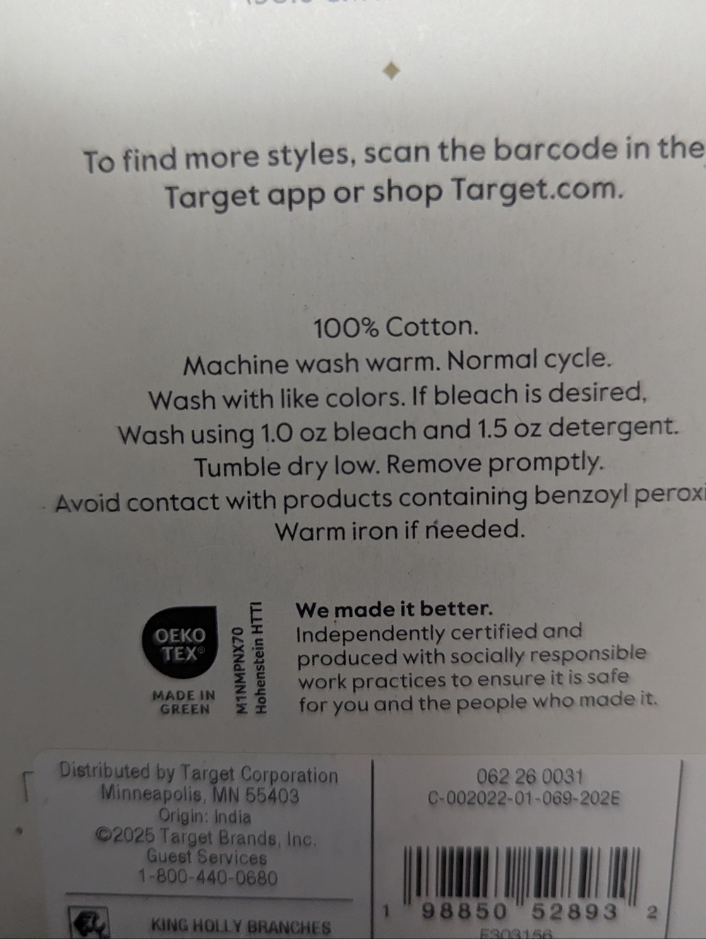 NWT Threshold Holly Branches Cotton King Sheet Set - Picture 8 of 9